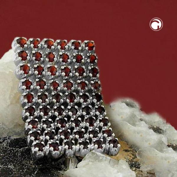 Anhänger 38x25mm Glassteine dunkelrot glänzend rhodiniert Silber 925 Anhänger 38x25mm Glassteine dunkelrot glänzend rhodiniert Silber 925