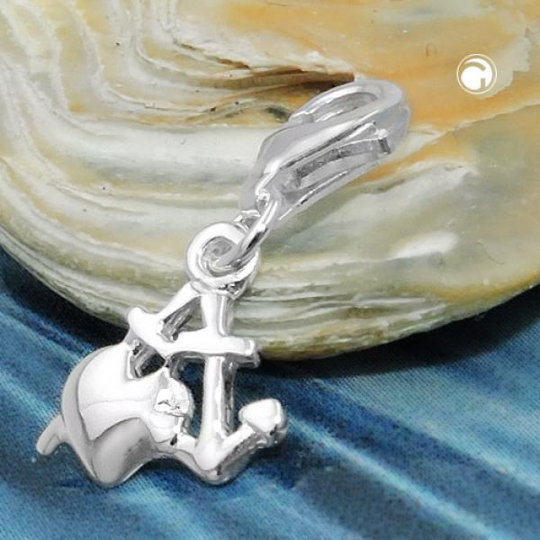 Anhänger 10mm Charm Seemannsgrab glänzend Silber 925 Anhänger 10mm Charm Seemannsgrab glänzend Silber 925