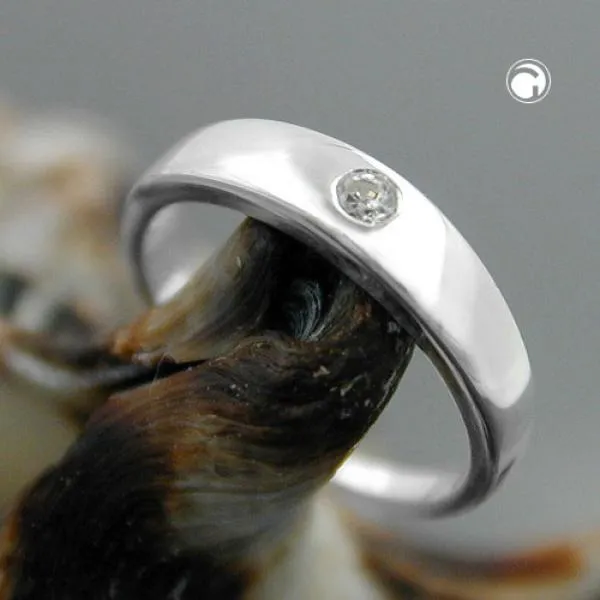 Anhänger 11x2mm Taufring mit Zirkonia Silber 925 Anhänger 11x2mm Taufring mit Zirkonia Silber 925