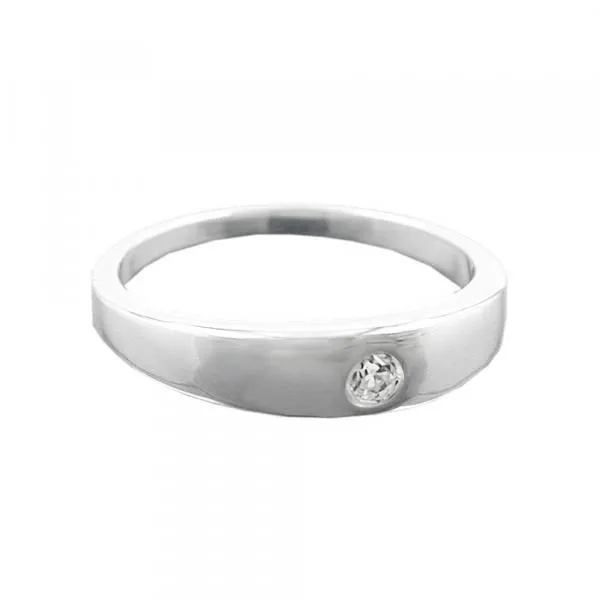 Anhänger 11x2mm Taufring mit Zirkonia Silber 925 Anhänger 11x2mm Taufring mit Zirkonia Silber 925
