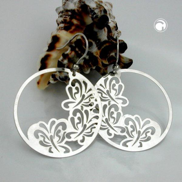 Ohrhaken 53x37mm Schmetterlinge glänzend Silber 925 Ohrhaken 53x37mm Schmetterlinge glänzend Silber 925