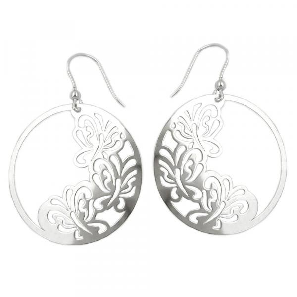 Ohrhaken 53x37mm Schmetterlinge glänzend Silber 925 Ohrhaken 53x37mm Schmetterlinge glänzend Silber 925