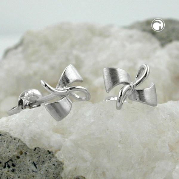 Stecker 6x8mm Schleife teilmatt rhodiniert Silber 925 Stecker 6x8mm Schleife teilmatt rhodiniert Silber 925