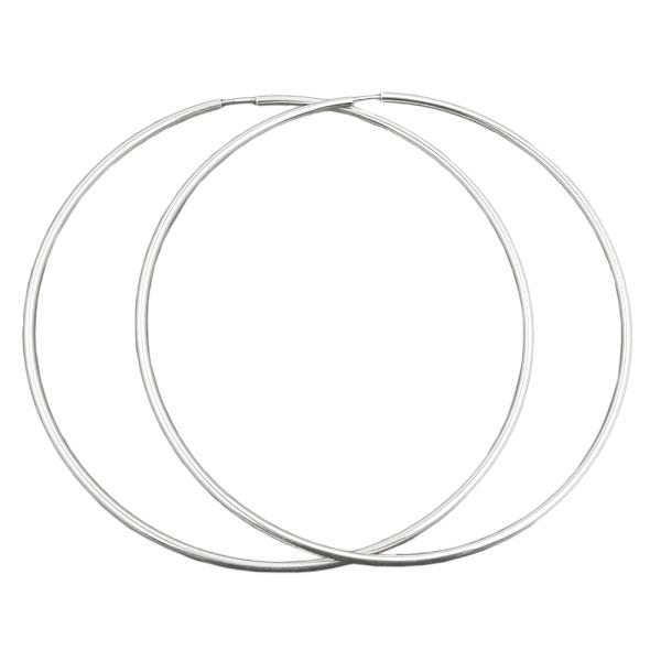 Creole 100mm Drahtcreole mit Steckverschluss glänzend Silber 925