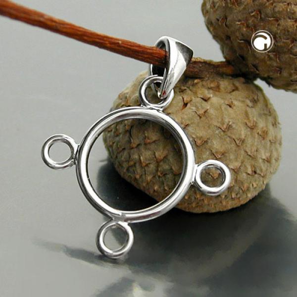 Anhänger 21mm für Charm-Anhänger glänzend rhodiniert Silber 925 Anhänger 21mm für Charm-Anhänger glänzend rhodiniert Silber 925