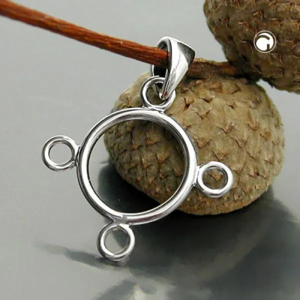 Anhänger 21mm für Charm-Anhänger glänzend rhodiniert Silber 925 Anhänger 21mm für Charm-Anhänger glänzend rhodiniert Silber 925