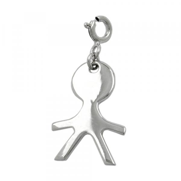Anhänger 19x13mm Charm Junge glänzend rhodiniert Silber 925 Anhänger 19x13mm Charm Junge glänzend rhodiniert Silber 925