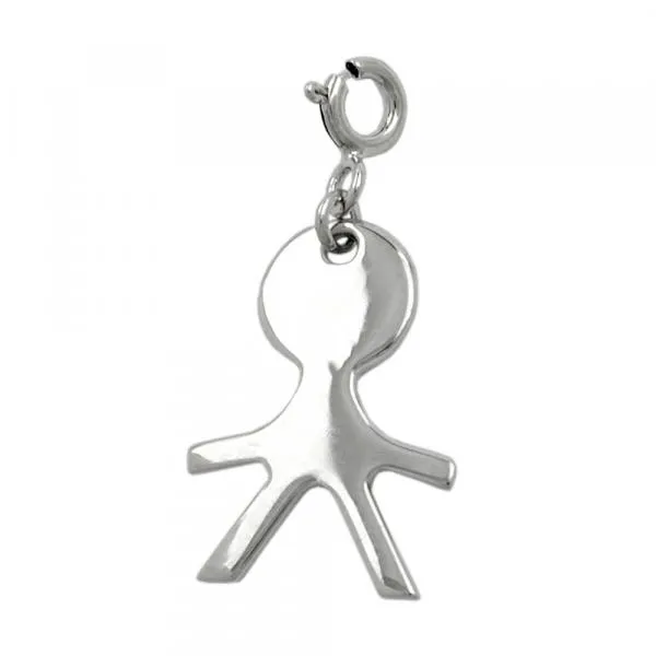 Anhänger 19x13mm Charm Junge glänzend rhodiniert Silber 925 Anhänger 19x13mm Charm Junge glänzend rhodiniert Silber 925