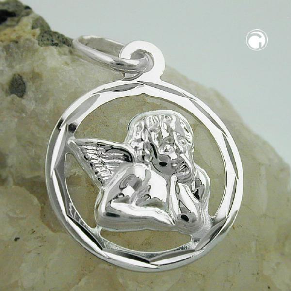 Anhänger 15mm Engel glänzend, Silber 925 Anhänger 15mm Engel glänzend, Silber 925