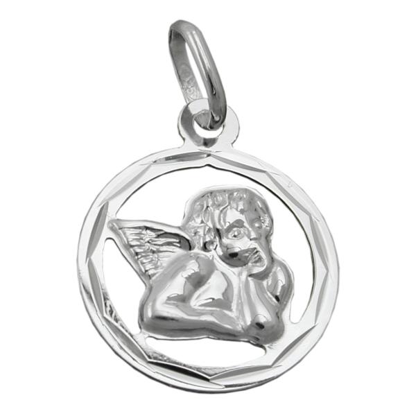 Anhänger 15mm Engel glänzend, Silber 925 Anhänger 15mm Engel glänzend, Silber 925