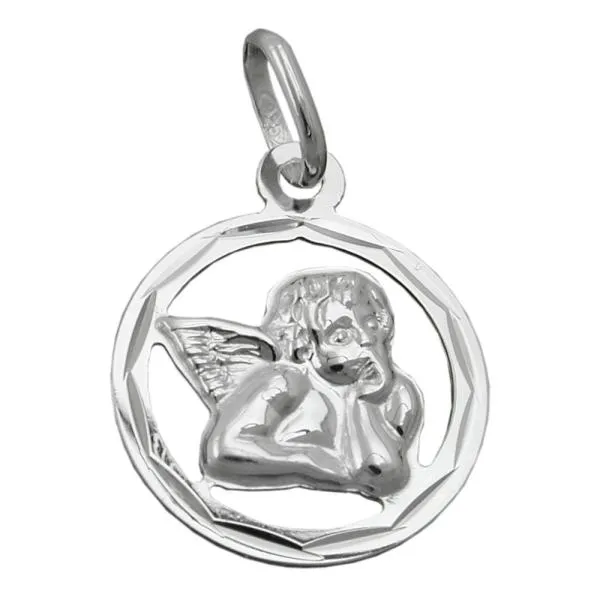 Anhänger 15mm Engel glänzend, Silber 925 Anhänger 15mm Engel glänzend, Silber 925