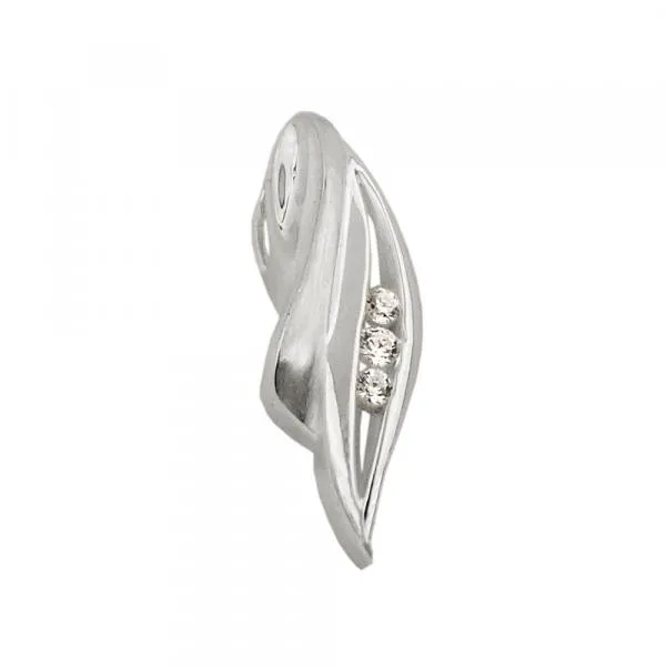 Anhänger 20x6mm Zirkonia matt-glänzend Silber 925 Anhänger 20x6mm Zirkonia matt-glänzend Silber 925