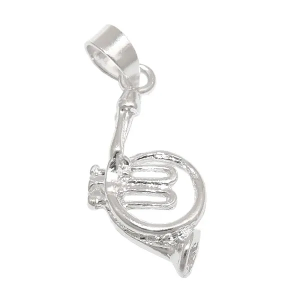 Anhänger 18x9mm Musikinstrument Horn Silber 925 Anhänger 18x9mm Musikinstrument Horn Silber 925