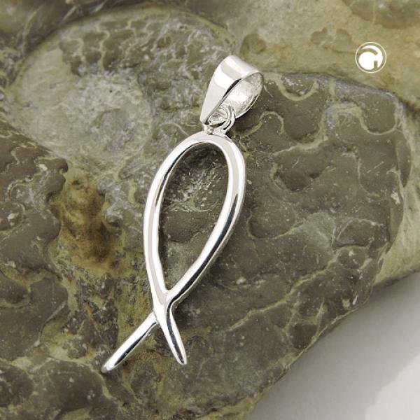 Anhänger 19x7mm Jesus-Zeichen glänzend Silber 925 Anhänger 19x7mm Jesus-Zeichen glänzend Silber 925