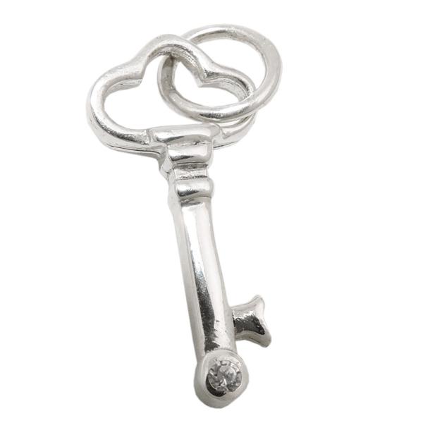 Anhänger 21x10mm Schlüssel mit Zirkonia glänzend Silber 925 Anhänger 21x10mm Schlüssel mit Zirkonia glänzend Silber 925