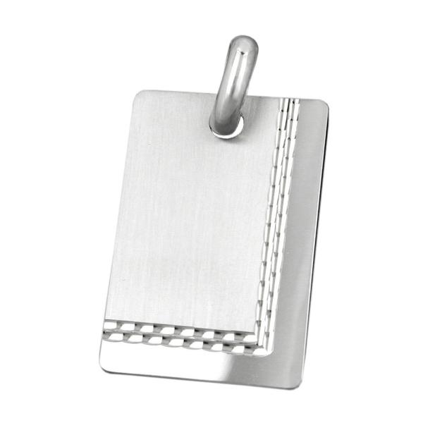 Anhänger, Gravurplatte matt glänzend diamantiert, Silber 925 Anhänger, Gravurplatte matt glänzend diamantiert, Silber 925