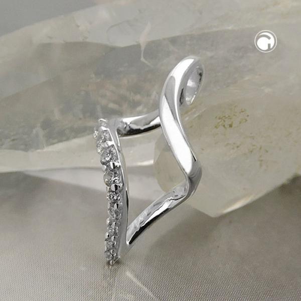 Anhänger 20x10mm Rhombus mit Zirkonias Silber 925