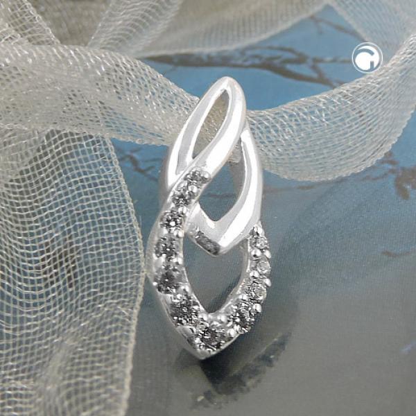 Anhänger 17x7mm mit Zirkonias Silber 925 Anhänger 17x7mm mit Zirkonias Silber 925