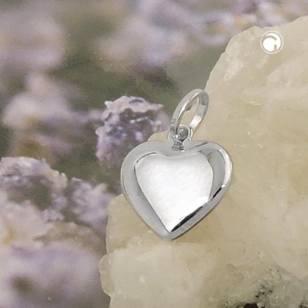 Anhänger 10mm Herz rhodiniert Silber 925 Anhänger 10mm Herz rhodiniert Silber 925
