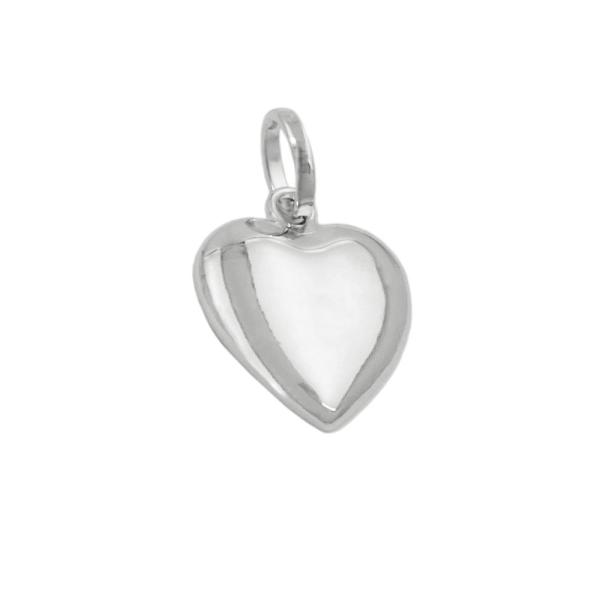Anhänger 10mm Herz rhodiniert Silber 925 Anhänger 10mm Herz rhodiniert Silber 925