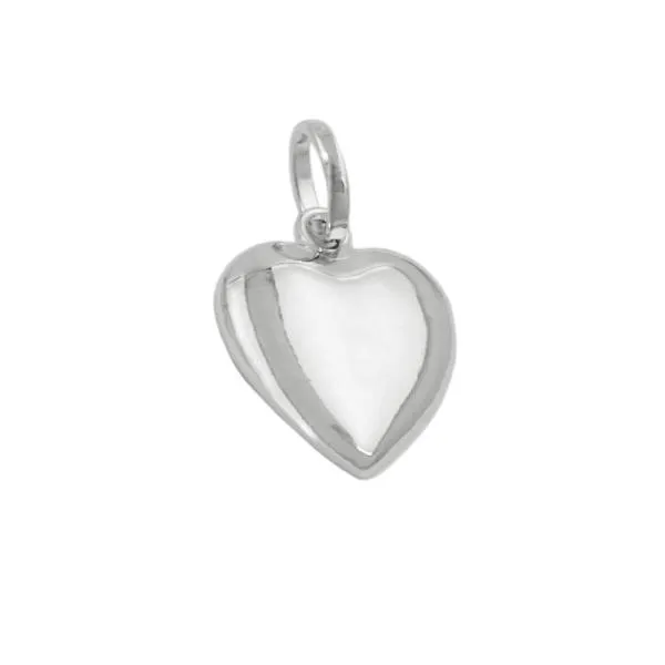 Anhänger 10mm Herz rhodiniert Silber 925 Anhänger 10mm Herz rhodiniert Silber 925