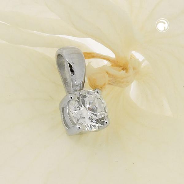 Anhänger 5mm Zirkonia rund in Krappenfassung Silber 925 Anhänger 5mm Zirkonia rund in Krappenfassung Silber 925