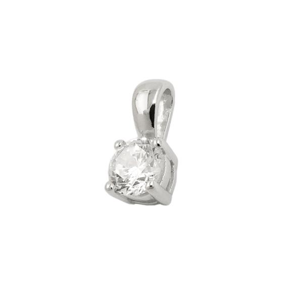 Anhänger 5mm Zirkonia rund in Krappenfassung Silber 925 Anhänger 5mm Zirkonia rund in Krappenfassung Silber 925