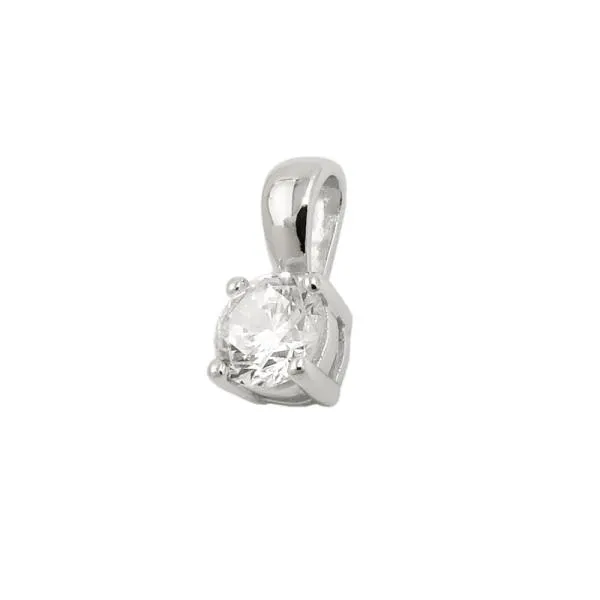 Anhänger 5mm Zirkonia rund in Krappenfassung Silber 925 Anhänger 5mm Zirkonia rund in Krappenfassung Silber 925