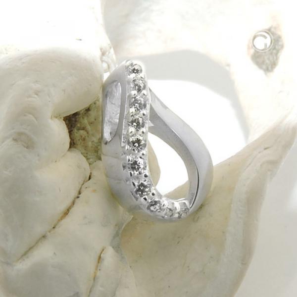 Anhänger 11x7mm Zirkonia glänzend Silber 925 Anhänger 11x7mm Zirkonia glänzend Silber 925