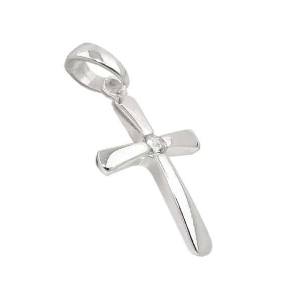Anhänger 16x10mm Kreuz Zirkonia Silber 925 Anhänger 16x10mm Kreuz Zirkonia Silber 925