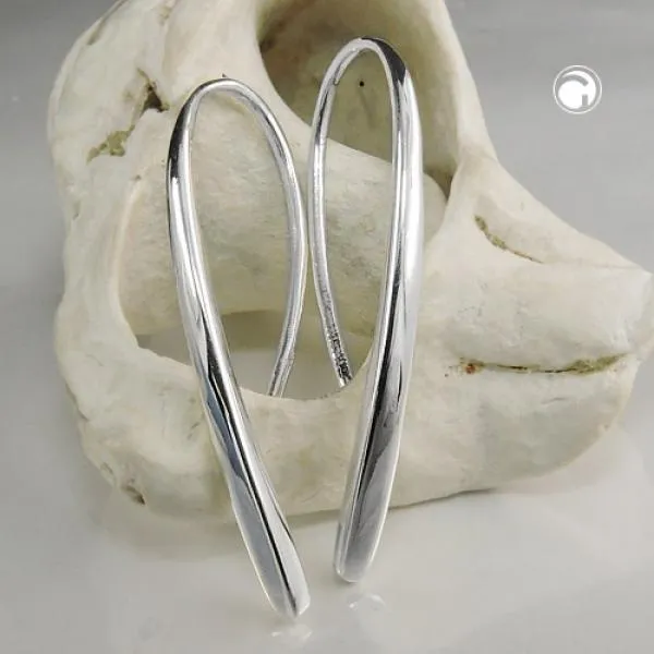 Durchzieher Ohrring Ohrhaken 33x25mm Tropfen glänzend Silber 925