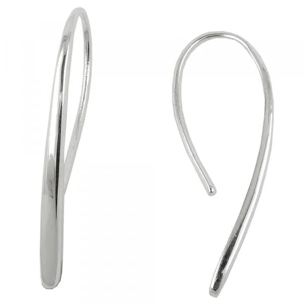 Durchzieher Ohrring Ohrhaken 33x25mm Tropfen glänzend Silber 925