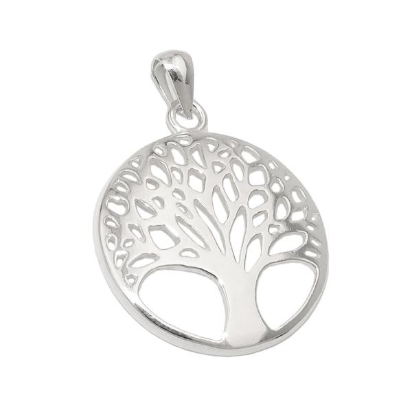 Anhänger 20mm Lebensbaum glänzend Silber 925 Anhänger 20mm Lebensbaum glänzend Silber 925
