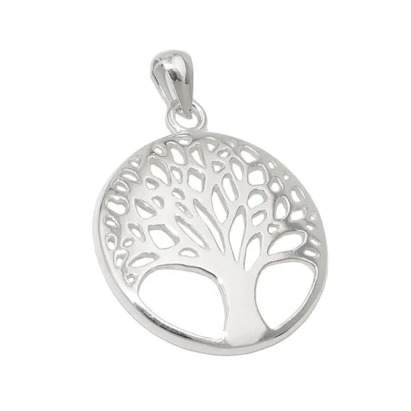 Anhänger 20mm Lebensbaum glänzend Silber 925 Anhänger 20mm Lebensbaum glänzend Silber 925