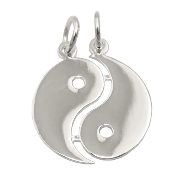 Anhänger 18mm Doppel Yin-Yang glänzend Silber 925 Anhänger 18mm Doppel Yin-Yang glänzend Silber 925
