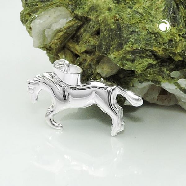 Anhänger 12x23mm Pferd glänzend Silber 925 Anhänger 12x23mm Pferd glänzend Silber 925