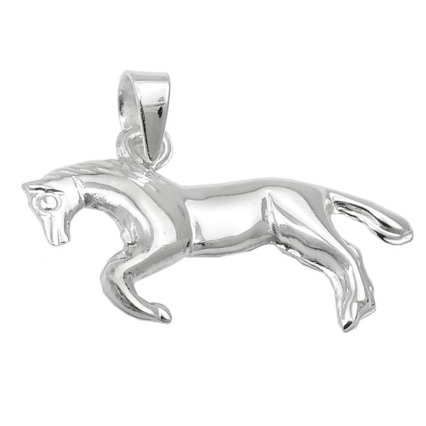 Anhänger 12x23mm Pferd glänzend Silber 925 Anhänger 12x23mm Pferd glänzend Silber 925