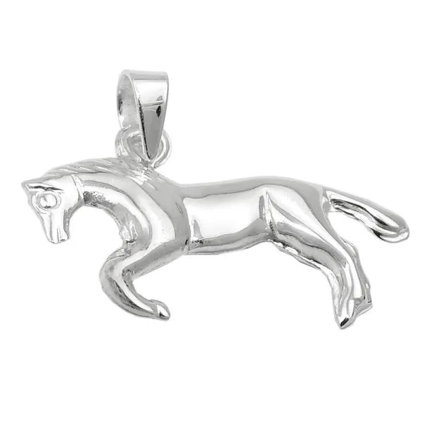 Anhänger 12x23mm Pferd glänzend Silber 925 Anhänger 12x23mm Pferd glänzend Silber 925