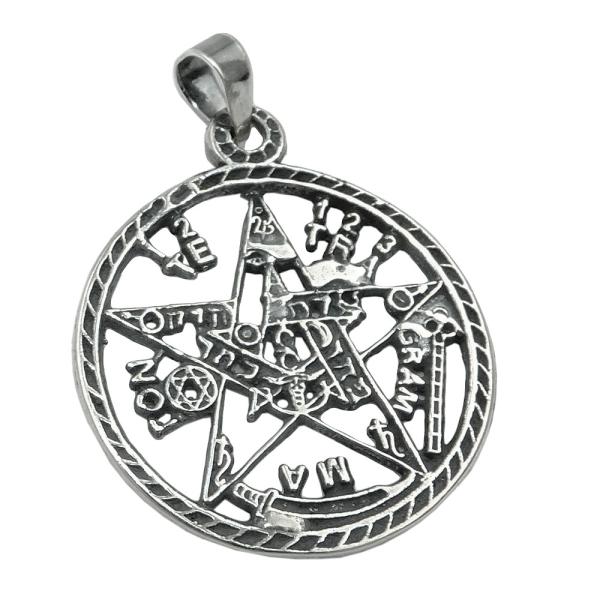 Anhänger 21mm Pentagramm Amulett geschwärzt Silber 925 Anhänger 21mm Pentagramm Amulett geschwärzt Silber 925