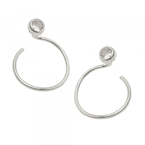 Ohrstecker Ohrring 15mm Ohrspirale mit Zirkonia Silber 925 Ohrstecker Ohrring 15mm Ohrspirale mit Zirkonia Silber 925
