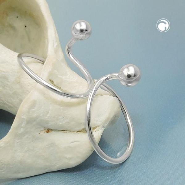 Ohrstecker Ohrring 15mm Ohrspirale mit Kugel Silber 925 Ohrstecker Ohrring 15mm Ohrspirale mit Kugel Silber 925
