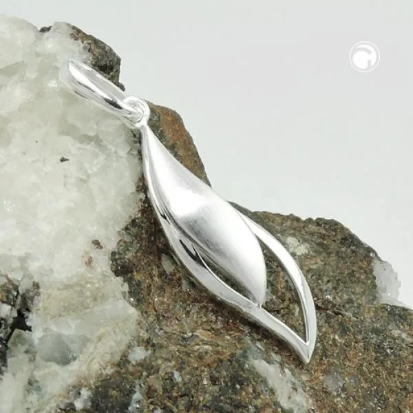 Anhänger 25x8mm Tropfenform matt-glänzend Silber 925 Anhänger 25x8mm Tropfenform matt-glänzend Silber 925