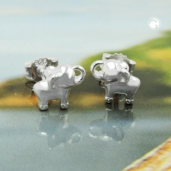 Ohrstecker Ohrringe 6x7mm kleiner Elefant glänzend Silber 925 Ohrstecker Ohrringe 6x7mm kleiner Elefant glänzend Silber 925