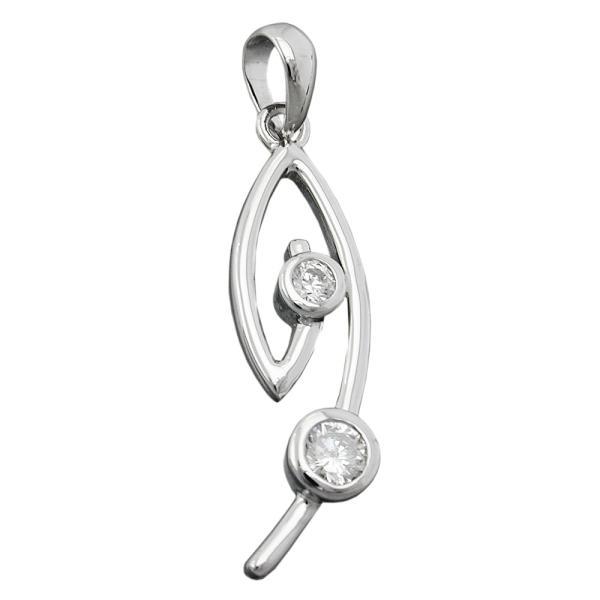 Anhänger 28x9mm Zirkonias weiß rhodiniert Silber 925 Anhänger 28x9mm Zirkonias weiß rhodiniert Silber 925