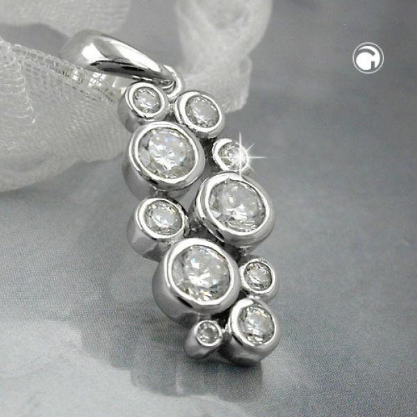 Anhänger 18x8mm Traube mit Zirkonias glänzend rhodiniert Silber 925 Anhänger 18x8mm Traube mit Zirkonias glänzend rhodiniert Silber 925
