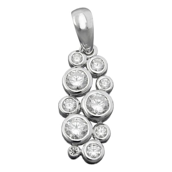 Anhänger 18x8mm Traube mit Zirkonias glänzend rhodiniert Silber 925 Anhänger 18x8mm Traube mit Zirkonias glänzend rhodiniert Silber 925