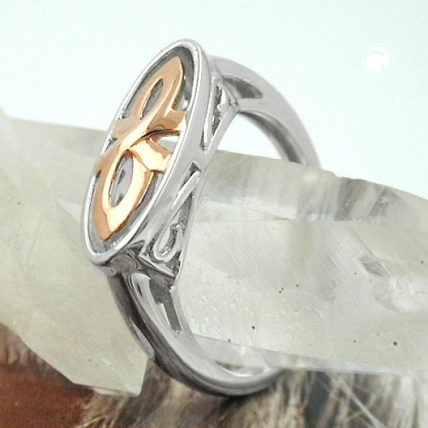 Ring 7mm bicolor rotvergoldet glänzend rhodiniert Silber 925 Ringgröße 62 Ring 7mm bicolor rotvergoldet glänzend rhodiniert Silber 925 Ringgröße 62