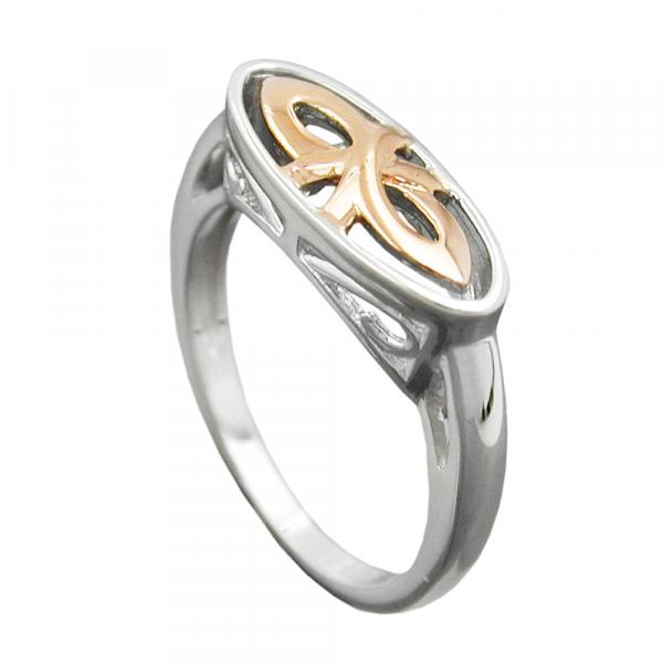 Ring 7mm bicolor rotvergoldet glänzend rhodiniert Silber 925 Ringgröße 62 Ring 7mm bicolor rotvergoldet glänzend rhodiniert Silber 925 Ringgröße 62