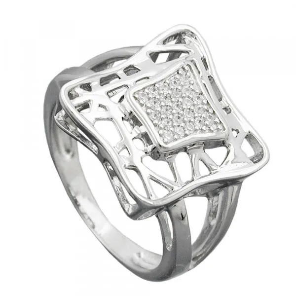 Ring 16mm mit vielen Zirkonias glänzend rhodiniert Silber 925 Ringgröße 58 Ring 16mm mit vielen Zirkonias glänzend rhodiniert Silber 925 Ringgröße 58