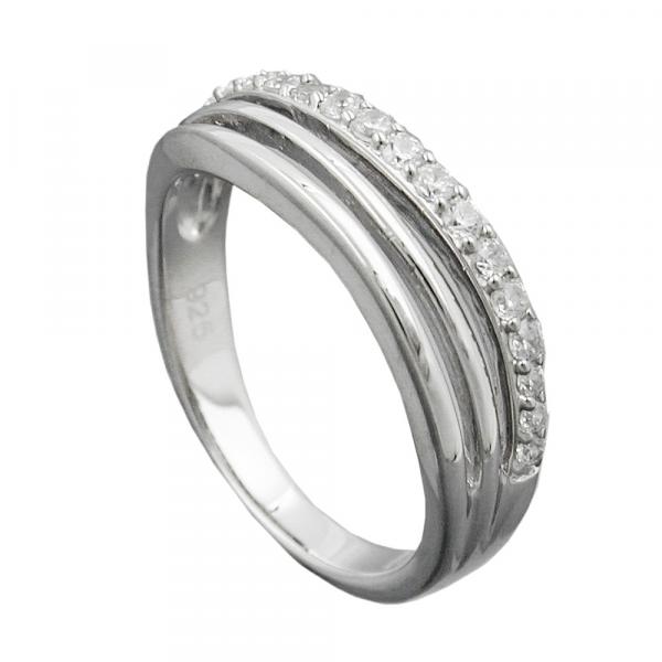 Ring 6mm mit Zirkonias glänzend rhodiniert Silber 925 Ringgröße 58 Ring 6mm mit Zirkonias glänzend rhodiniert Silber 925 Ringgröße 58